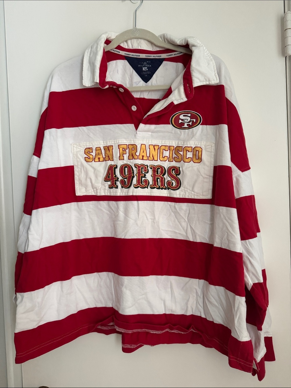 Tommy Hilfiger San Francisco 49ers Red & White Rugby Shirt
